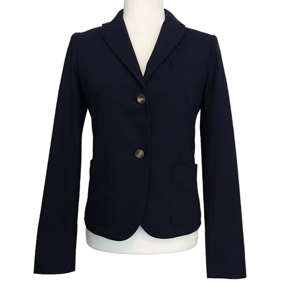 GAP NWT Academy Blazer Navy Blue 2 Buttons Pockets Academia Career Preppy - Picture 1 of 12